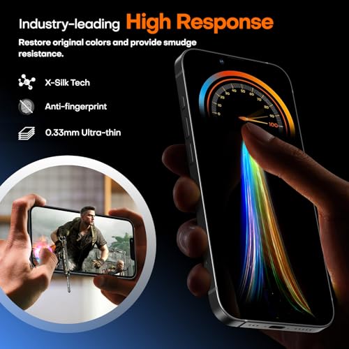 Image of TAURI 3 Pack for iPhone 13 Pro Screen Protector 6.1 inch with Auto-Installation Tool, Tempered Glass, Scratch-Resistant, [Military Grade Protection] Film