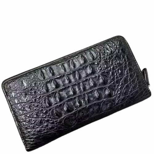 Authentic Alligator Leather Male Clutch Purse Men Classic Black Long ZIP Wallet Genuine Crocodile Skin Male Large Card Holders