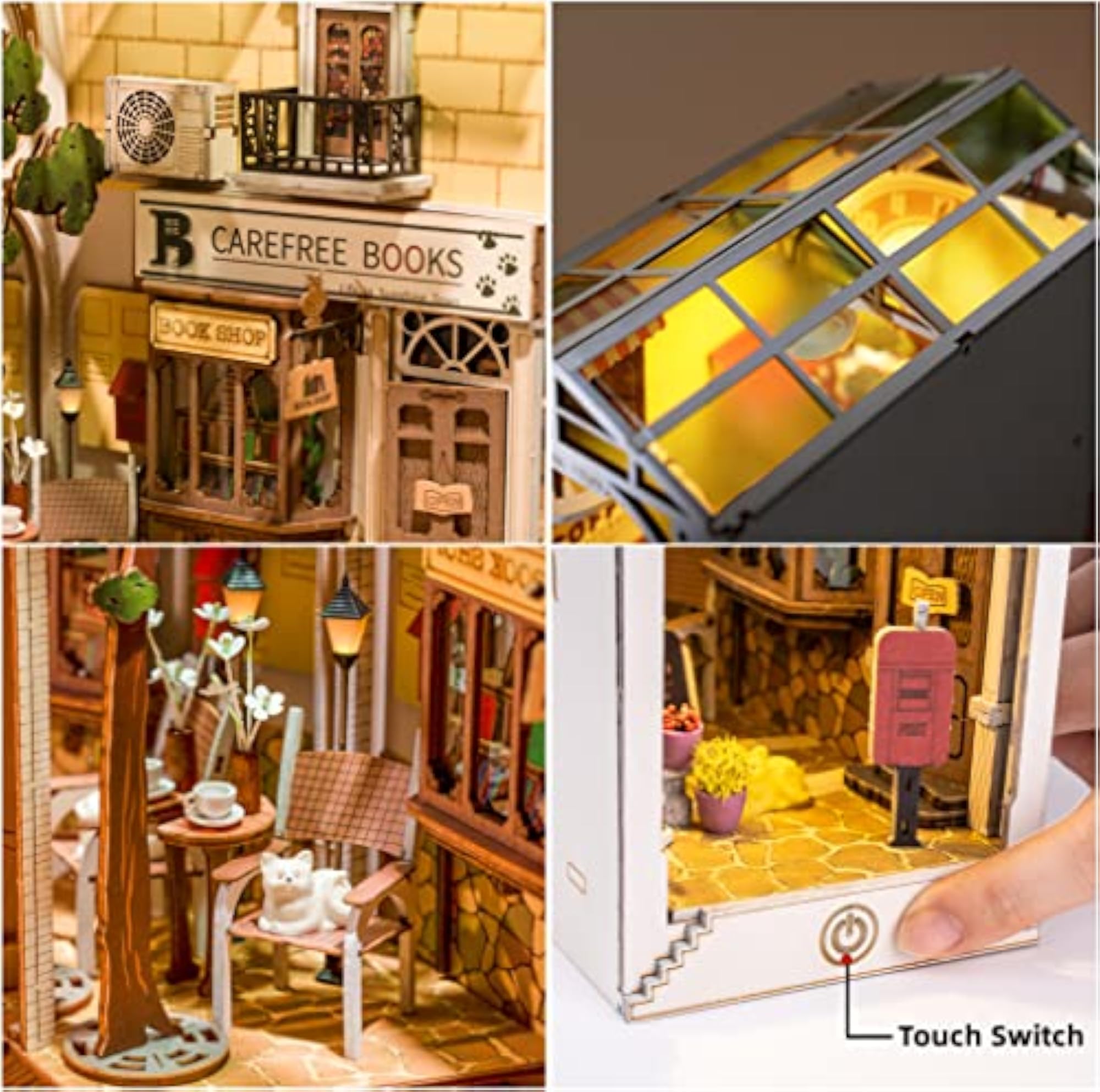 LED Book Nook Kit, Decorative Bookend Stand
