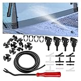 Craedli 52 In 1 Windshield Washer Nozzles Kit, 157 Inch Fluid Hose Set with 4 Sprayer Nozzles, 12 Connectors & 30 Hood Insulation Retainers, Universal Car Window Washer Tube Replacement for Most Cars