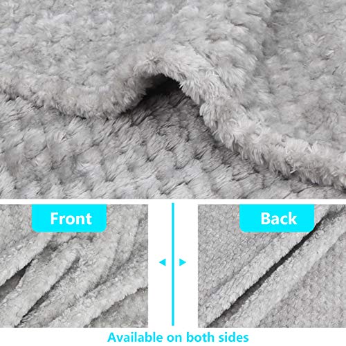 SLSON 2 Pack Dog Blanket Washable, Warm Soft Pet Throw Blanke for Bed Covers, Fuzzy Cat Blankets for Couch, Sofa, Car, Travel, 70x100cm, Grey and White - Image 4