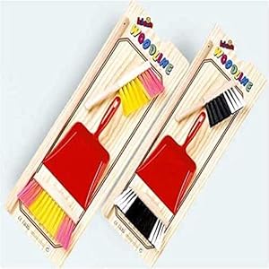 Theo Klein 6109 Pure Fresh brush set I 3-Piece , Colourful Brush Set with Wooden Handle I Incl Broom, Hand Brush and Dustpan , Toys for Children Aged 3 and over