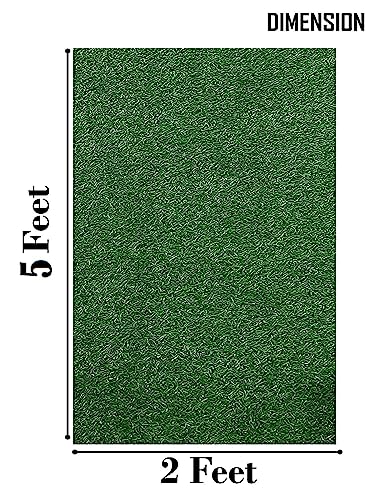Image of Yellow Weaves 45 Mm High Density Artificial Grass Carpet Mat For Balcony, Lawn, Door (Size - 2 X 5 Feet), Green