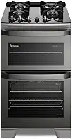 Fogão 4 bocas Electrolux Preto Expert com Duplo Forno, Função Air fryer e Mesa de Vidro (FE4AD) 220V