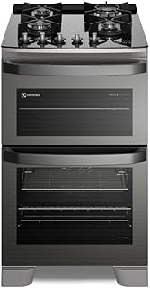 Fogão 4 bocas electrolux preto expert com duplo forno função air fr