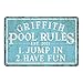 Pattern Pop Personalized Vintage Distressed Look Pool Rules Metal Room Sign
