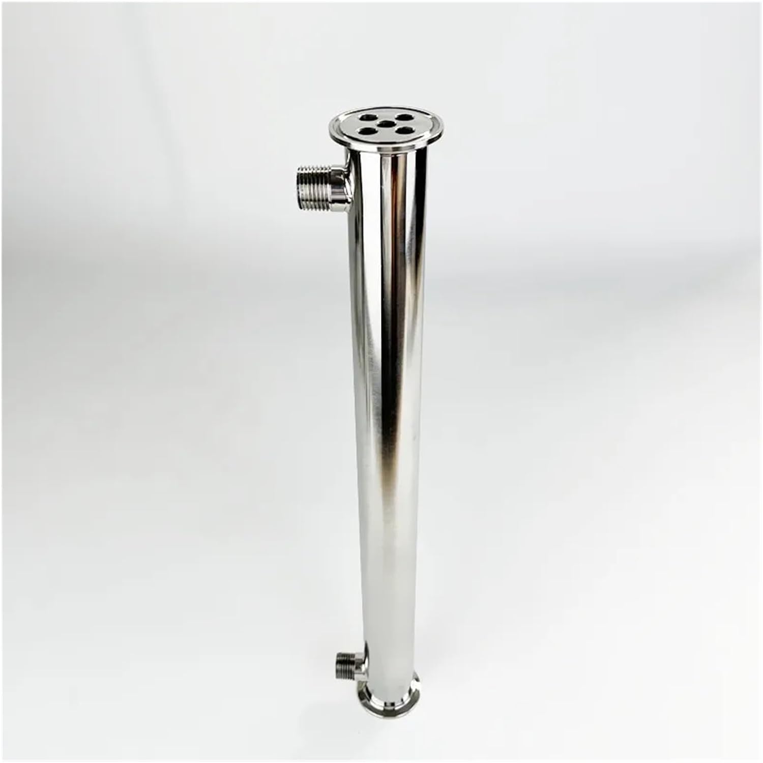 Home & Brewing 1.5" 38mm(OD50.5mm) Tir-clamp Condenser with 1/2" Male Thread for Distillation,Length 450mm,Dephlegmator,Reflux,SS304 Brewing Accessories