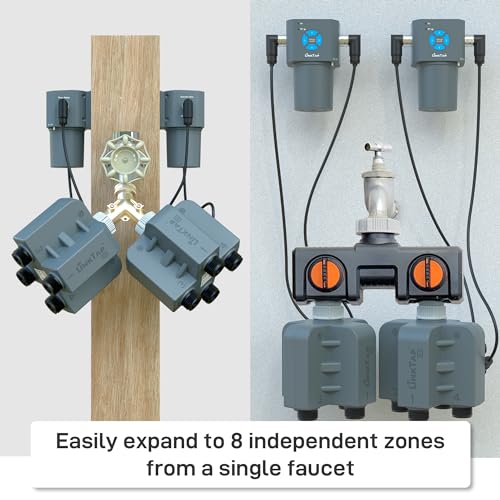LinkTap Q1 4-Port Smart Water Timer | Requires Gateway | 4 Separate Outlets, Intelligent Irrigation System Controller, Equals 4 G2S or 2 D1 Sprinkler Timers, Mesh Network for Garden/Yard