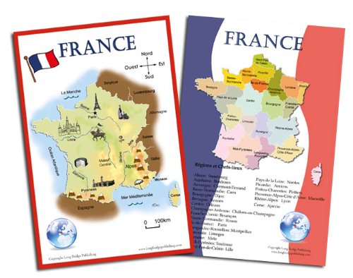 French Language School Poster Set - Maps of France, Wall Charts for Classroom and Playroom