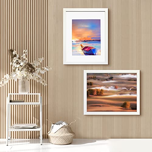 Image of LUCKYLIFE 16x20 Picture Frames White Poster Frame, Display 11x14 with Mat or 16x20 without Mat, Wall Photo Frame, Pack of 2