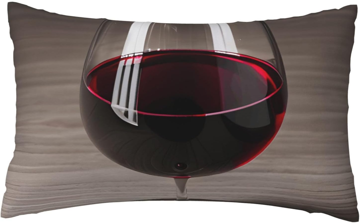 Wine Bottle Glass Print Pillow Case Cover for Breathable Bedding Home Bedroom Living Room Travel Accessory