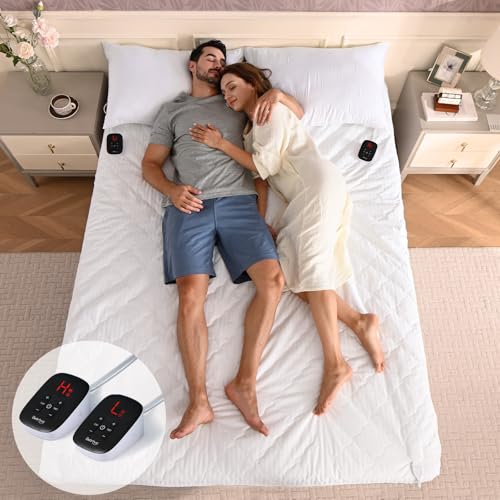 Bearhug Electric Heated Mattress Pads King Size Dual Controllers 78”×80” Waterproof Bed Warmer...