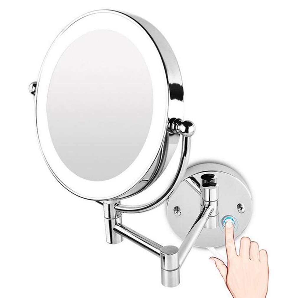 Miroir salle de bain grossissement multiple 3X avec miroir de maquillage à LED mural