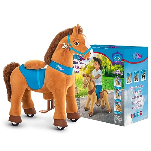 PonyCycle Ride on Horse Toys for Kids Riding Brown Horse Rocking Horse No Battery Required (with Brake/ 35.4" Height/Size 4) Ride-on Pony Giddy up Walking Mechanical Pony E437 by PonyCycle - Image 9
