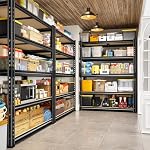 REIBII 2400LBS Storage Shelves 5 Tier Garage Shelving Heavy Duty Adjustable Garage Shelves, Utility Rack Shelf, Shelving Units for Storage Warehouse Pantry Closet, 35.5" W x 11.9" D x 72" H, Black - Image 2