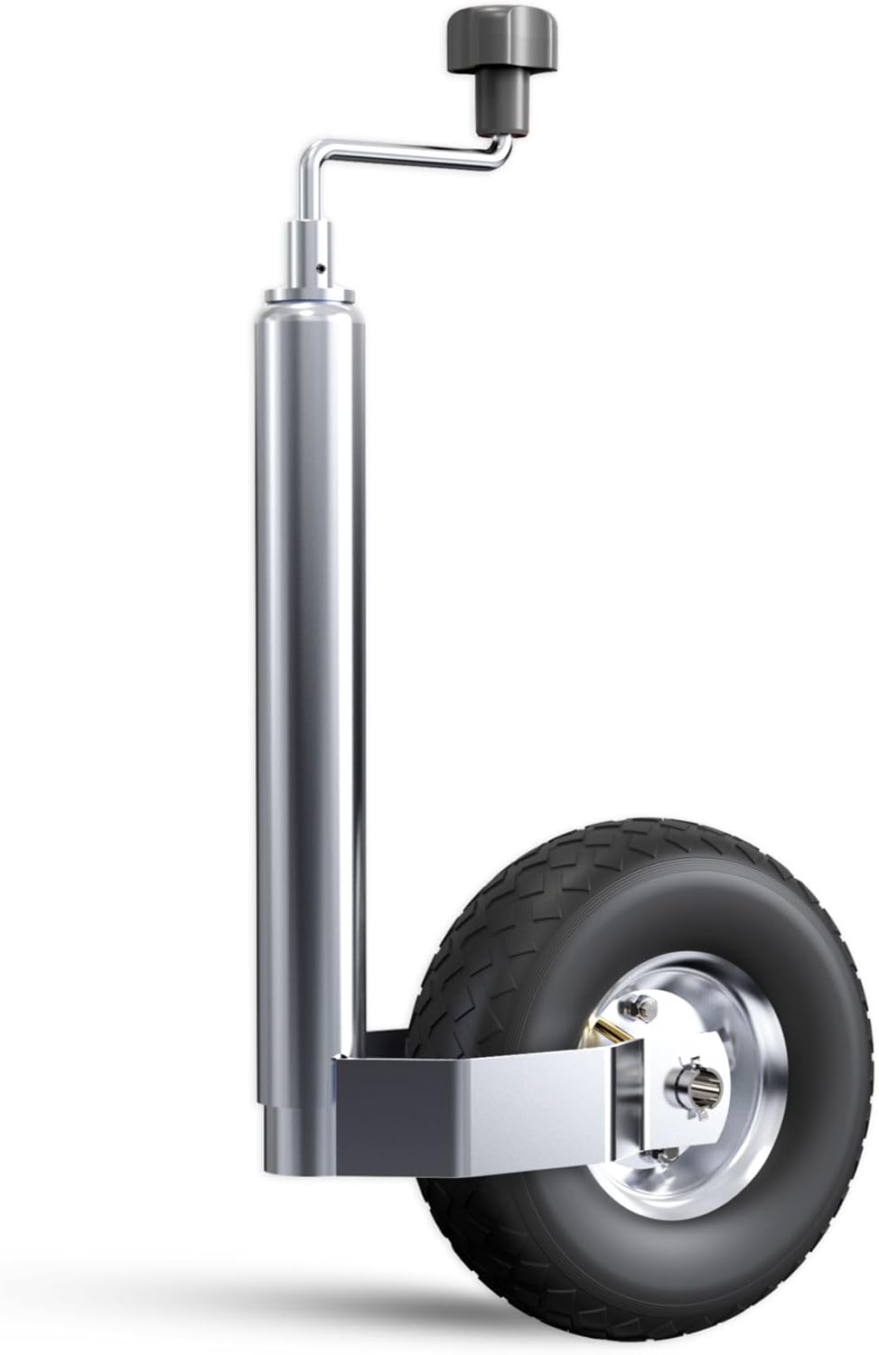 Cartrend 80144 Trailer Support Wheel for Camping and Transport Trailers, Galvanized, 48 mm, Pneumatic Tires