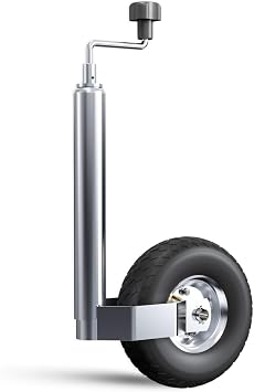 Cartrend 80144 Trailer Support Wheel for Camping and Transport Trailers, Galvanized, 48 mm, Pneumatic Tires
