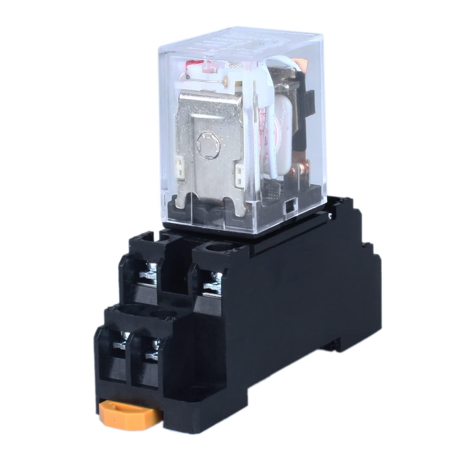 Relais Électromagnétique 24V DC 5A 8 Broches 2NO 2NC HH52PL MY2 Avec Voyant Et Prise Rail DIN