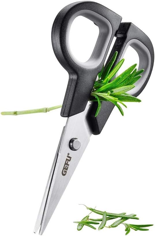 Gefu 12661 Herb Scissors, Silver / Black, 12.6 x 6.5 x 1.6 cm