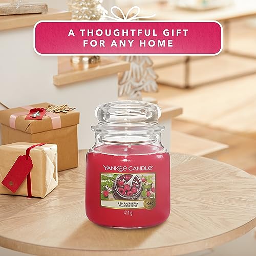 Yankee Candle Duftkerze im Glas (mittelgroß) | Red Raspberry | Brenndauer bis zu 75 Stunden