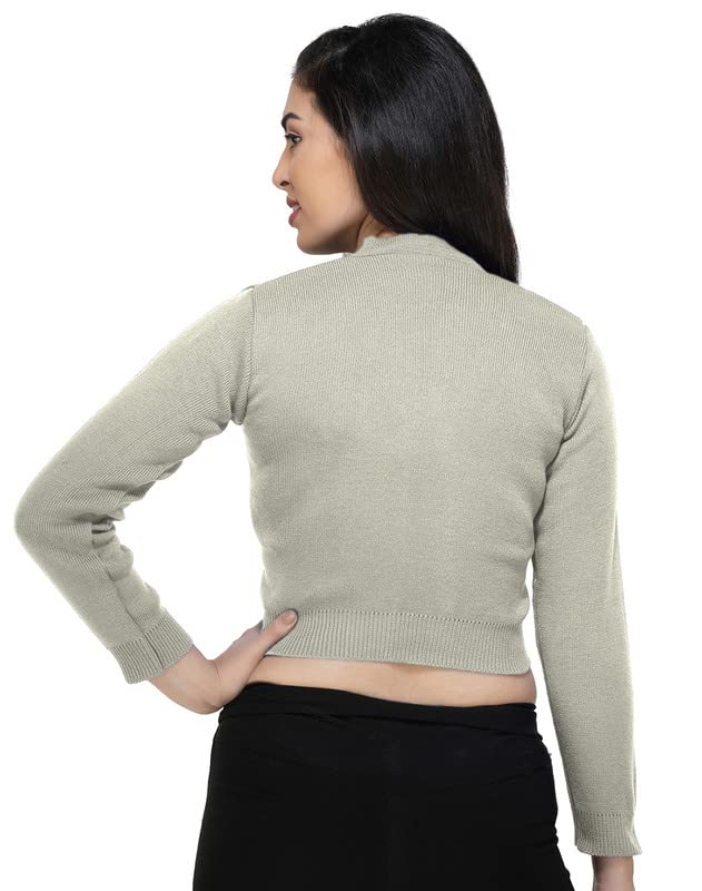 Image of Women Winter Wear V-Neck Full Sleeves Regular Fit Woollen Blouse
