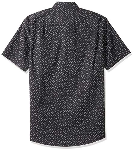 Amazon Essentials Men's Regular-Fit Short-Sleeve Print Shirt, Black Floral, Medium #TOP1
