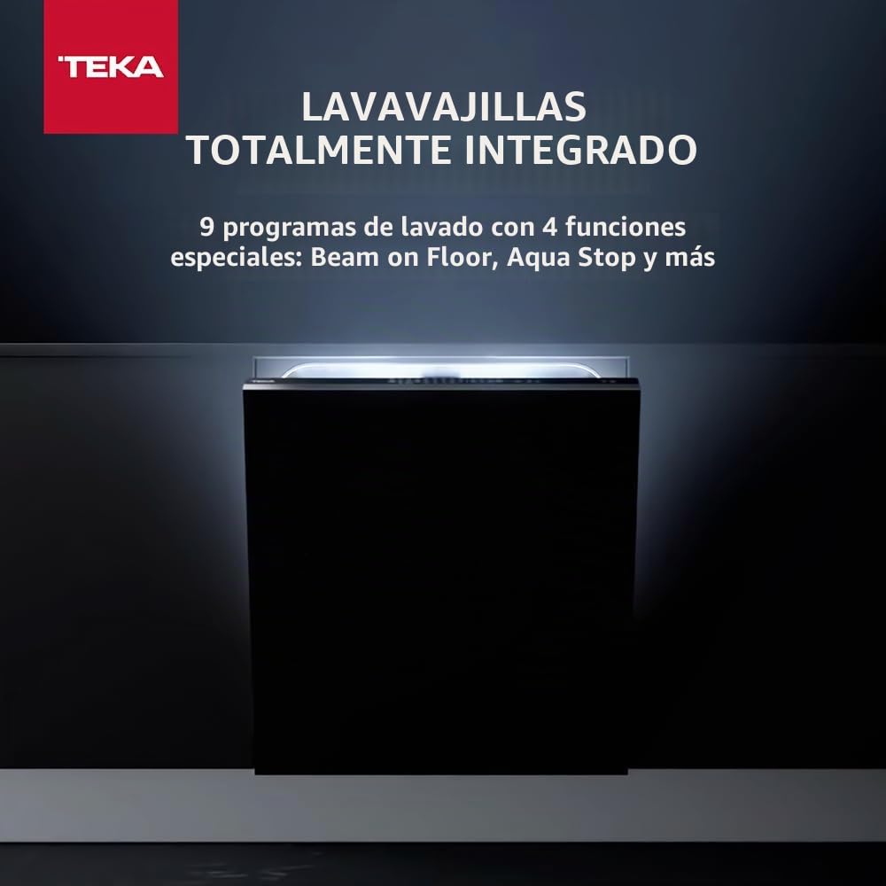 TEKA Lavavajillas Integrable XL 90 cm Sliding Door, 15 Cubiertos, 9 Programas, Panel LED, Motor Inverter, Beam on Floor, DFI 46950 XL