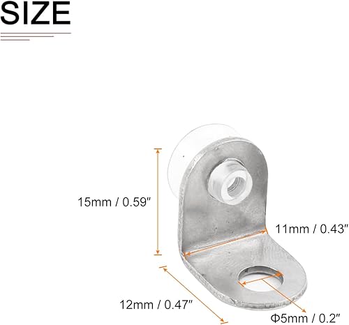 Miniatura 2 de DTGN Soporte de estante de vidrio de fijación de 0.47 x 0.43 pulgadas (largo x ancho), paquete de 10 unidades, bueno para estantes de cristal,