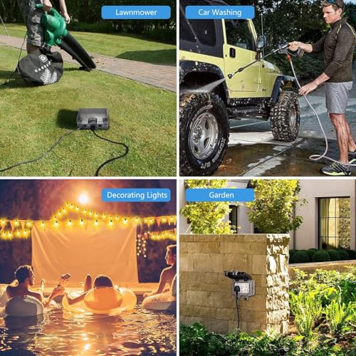 Outdoor Extension Lead 20M 2 Way Waterproof IP66 Garden Long Extension Cord Weatherproof Double Switched Outside Use - Image 2