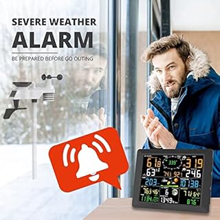 Weather Station - Digital Weather Forecast with 10 Inch Screen, Rain Gauge, Anemometer, Solar Radiation, Solar Powered