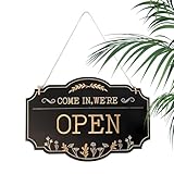 Generico Cartello Aperto Chiuso, Indicatore Dipinto a Mano su Due Lati - Cartello Apri Chiuso, per Famiglia Amici Adulti Ufficio Negozio Negozio Commerciale Interno Esterno