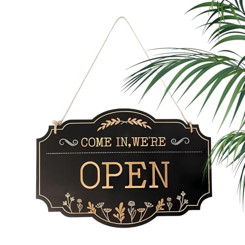 Celuicion Señal Abierta Y Cerrada - Indicador De Mano Doble Cara Con Pintura - Cartel Para Tienda Abierta Cerrada | Para Familia Amigos Estudiantes Interior Oficina Tienda Comercial Exterior