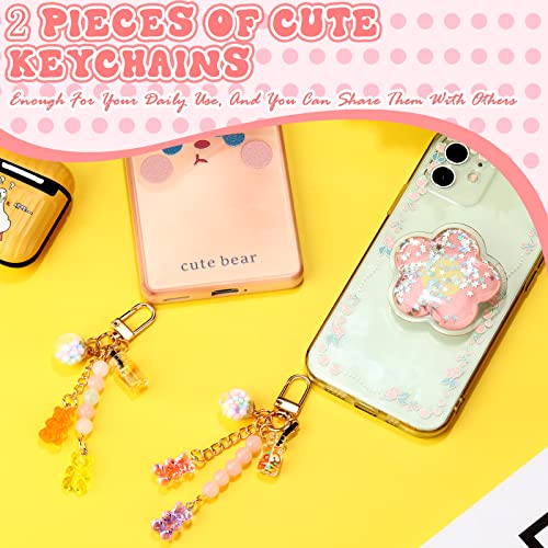 Ecally Cute Bear Keychain Resin Candy Color Animal Bear Keychains Charms Car Keys Bag Pendant Girls Jewelry Gift Keyring Car Accessories For Women #TOP3