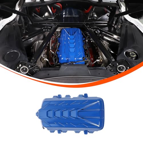 Image of for Corvette C8 Engine Cover Trim Compatible with Corvette C8 2020-2024 Stingray E-Ray Z51 Engine Bay Protection Panel Cover Trim Exterior Accessories ABS (Blue)