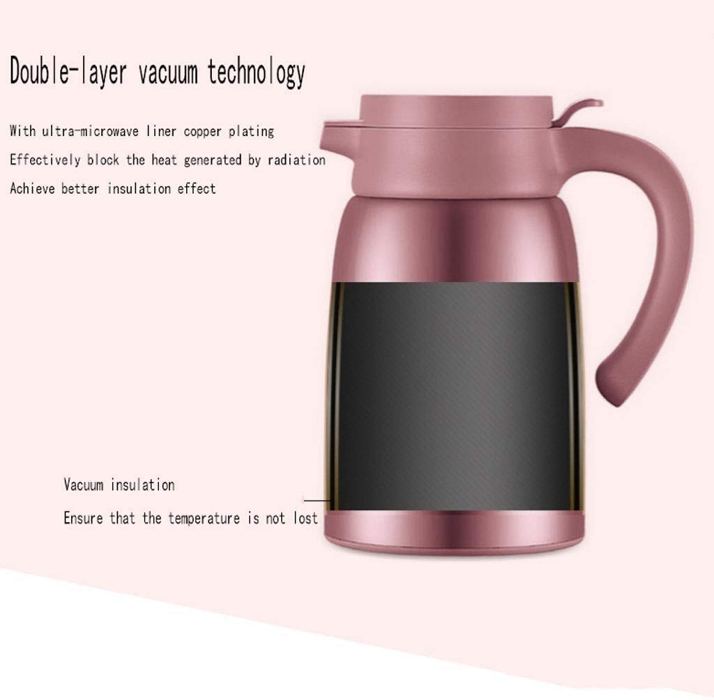 Thermokaraffe Thermokanne Haushalt 304 Edelstahl Vakuum Große Kapazität Kaffeeisolierte Wasserkocher Langlebige Thermoskanne (Color : A)