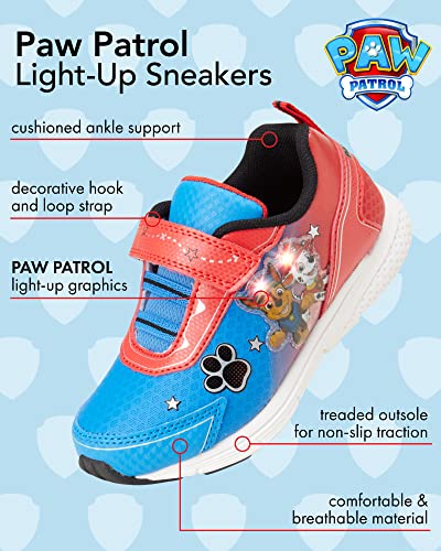 Nickelodeon Boys' Paw Patrol Sneakers - Chase And Marshall Light Up Running Shoes (Toddler/Little Kid), Size 9 Toddler, Blue & Red #TOP1
