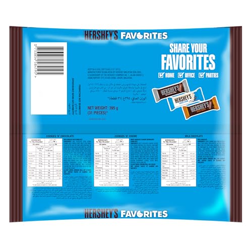 Hershey's Minis Favorites Chocolate 31 Pieces Snack Size 395g