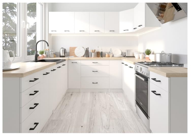BDW Armoire De Cuisine Lima 40cm Blanc - Verticale Avec Tiroir Et 2 Étagères