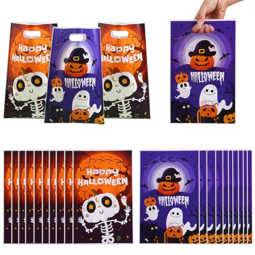 LQIOACU 30 peças sacos de plástico para Halloween, mala de mão, sacos de presente de doces para festas de Halloween (B)