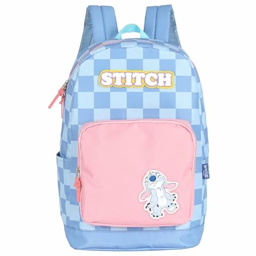Mochila Costa Escolar Juvenil Stitch by Luxcel Ref 47735 (AZUL)