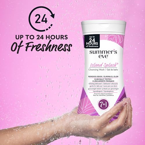 Image of Summer's Eve All-Over Daily Feminine Wash, Island Splash, 9 Fl Oz, 12 Pk | Summers Eve Feminine Wash, Gentle pH-Balanced Body Wash for Women, Feminine Care to Remove Vaginal Odor, Gynecologist Tested