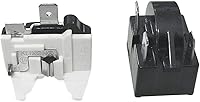 Vista 1 de 1 unids QP-02-4.7 PTC Relé de arranque del refrigerador 3Pin Enfriadores Compresor Starter con 1 unids Refrigerador Protector de sobrecarga 1/2HP
