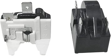 1 Pcs QP-02-4.7 PTC Refrigerator Start Relay 3Pin Coolers Compressor Starter with 1pcs Refrigerator Overload Protector 1/2HP