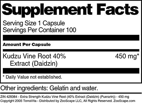 Miniatura 4 de Extracto extra fuerte de raíz de vid Kudzu 40% (Daidzin) (Puerarin) - 450 mg (100 cápsulas, ZIN 428384)