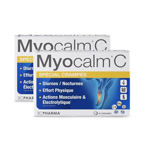 MYOCALM C SPECIAL CRAMPES | Prévention et Soulagement des Crampes Musculaires | Comprimés Riche en Magnésium et Sélénium | Équilibre Électrolytique | 30 Comprimés - 3C PHARMA