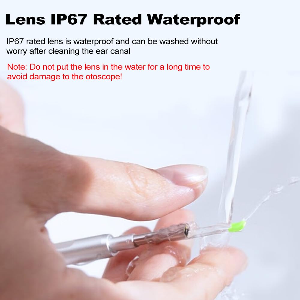 Septpenta Fotocamera per Otoscopio Digitale, Schermo IPS da 5 Pollici MS500, Fotocamera per Otoscopio da 3,9 mm con 6 LED Regolabili, Strumento per la Rimozione del Cerume per Bamb