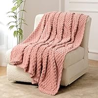 FY FIBER HOUSE Coperta lavorata a maglia con cuore a quadri, morbida e