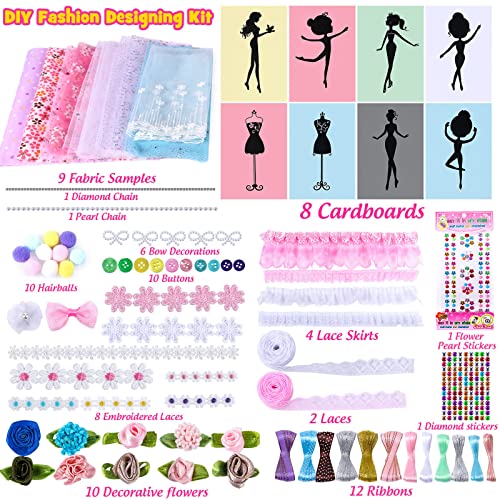 Latocos Fashion Design for Kids Girls Fashion Designer Kits DIY Arts and Crafts Activity Sewing Set for Boys Girls Beginners Birthday Fashion Designer Gifts - Image 3
