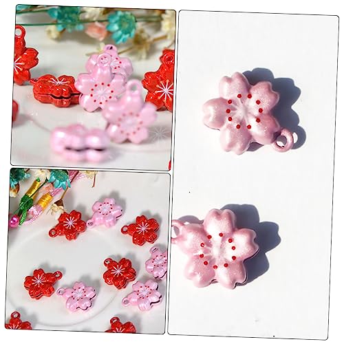 HOLIDYOYO 5PCS Cherry Blossom Pet Collar Bell Pendant Cute Accessories for Pet Collars Mobile Phones Bags Eye Catching Design with Ringing Colors