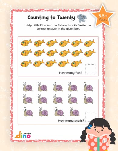 Image of Maths Worksheets For LKG Kids | Ideal for Ages 3 - 5 Years | Topics Covered - Numbers, Shapes, Sorting, Comparision, Classification etc | 150 Worksheets | By Learning Dino